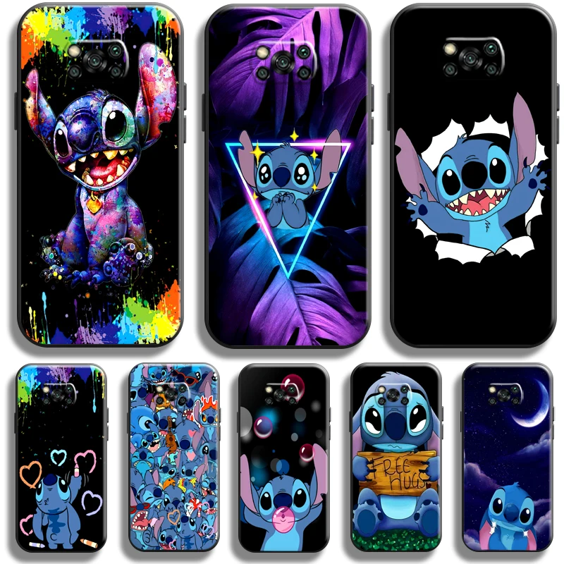 

Disney Lilo Stitch Phone Case For Xiaomi Poco X3 Pro NFC For POCO X3 GT Case Funda Back Black Carcasa Soft Coque