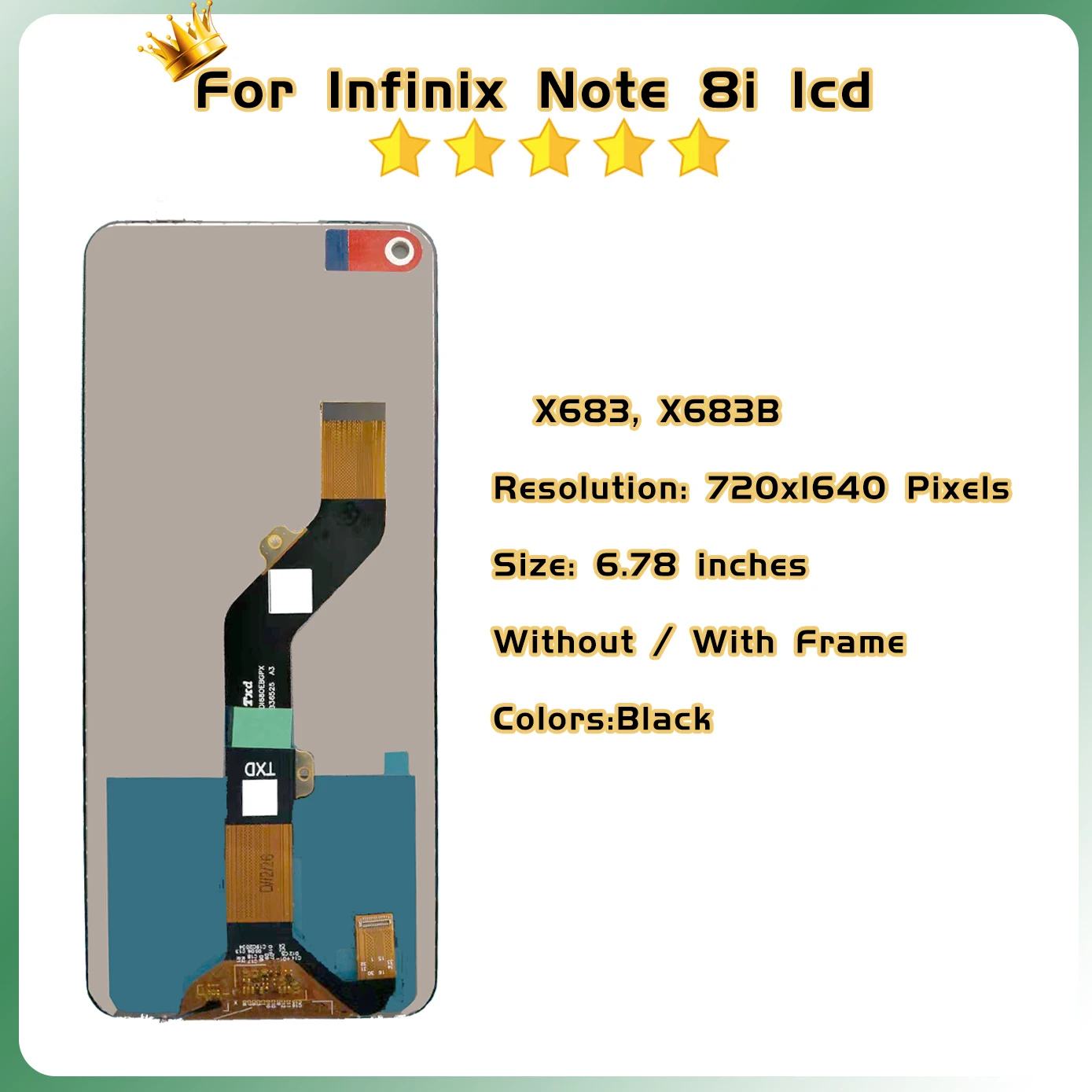 6,78 для Infinix Note8i ЖК-дисплей X683 X683B в сборе для Infinix Note 8i ЖК-дисплей, полная замена стекла дигитайзера (art.: 3920cd329fbf0) - 3920cd329fbf0