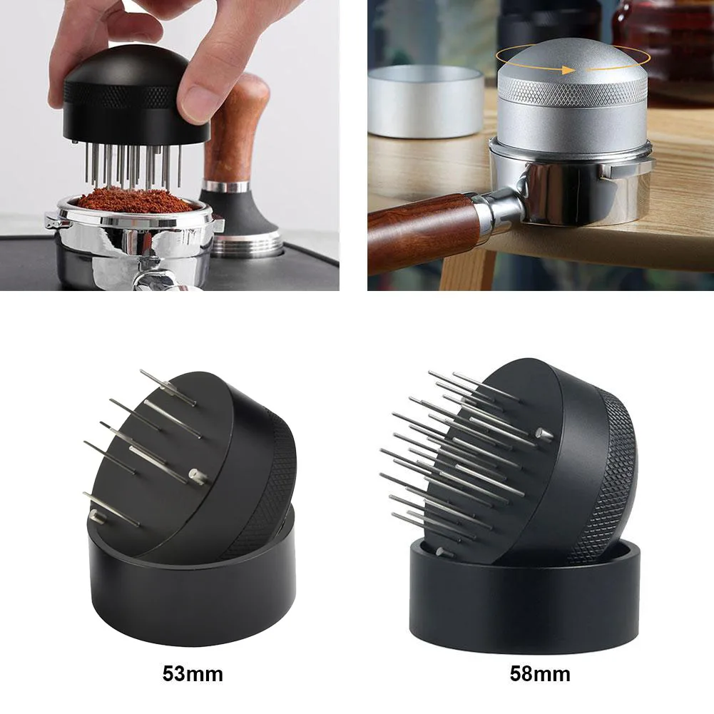 

53/58MM Coffee Needle Tamper Needle Type Coffee Distributor Leveler Tools Stainless Steel Material Aluminum Handle