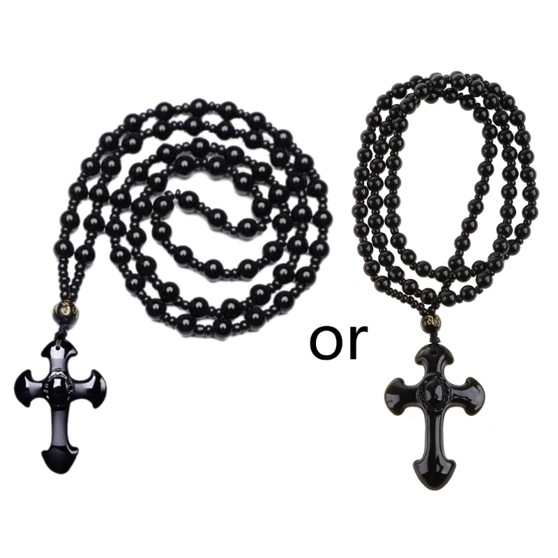 

Necklace for Cross Pendant Jewelry Christian for w/ Adjustable Bead for