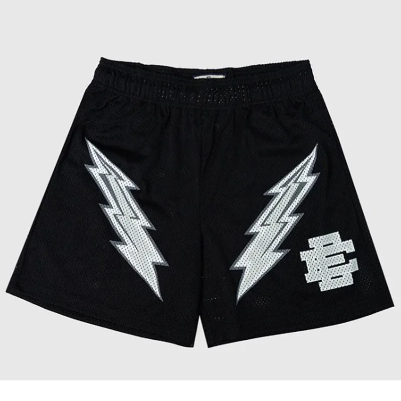 

EE Casual Shorts Men's Muscle Fitness Sports American Quarter Pants Mesh Breathable Loose Knee Shorts Basketball Training Pants