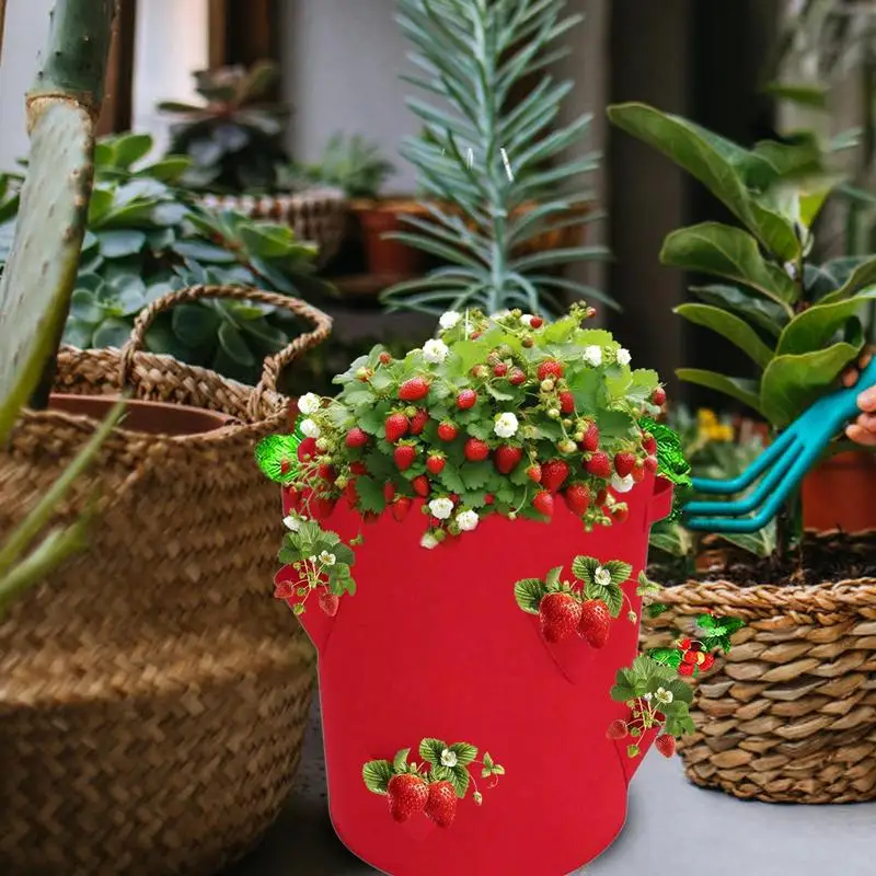 Сумка для выращивания клубники складной нетканый цветочный горшок овощей