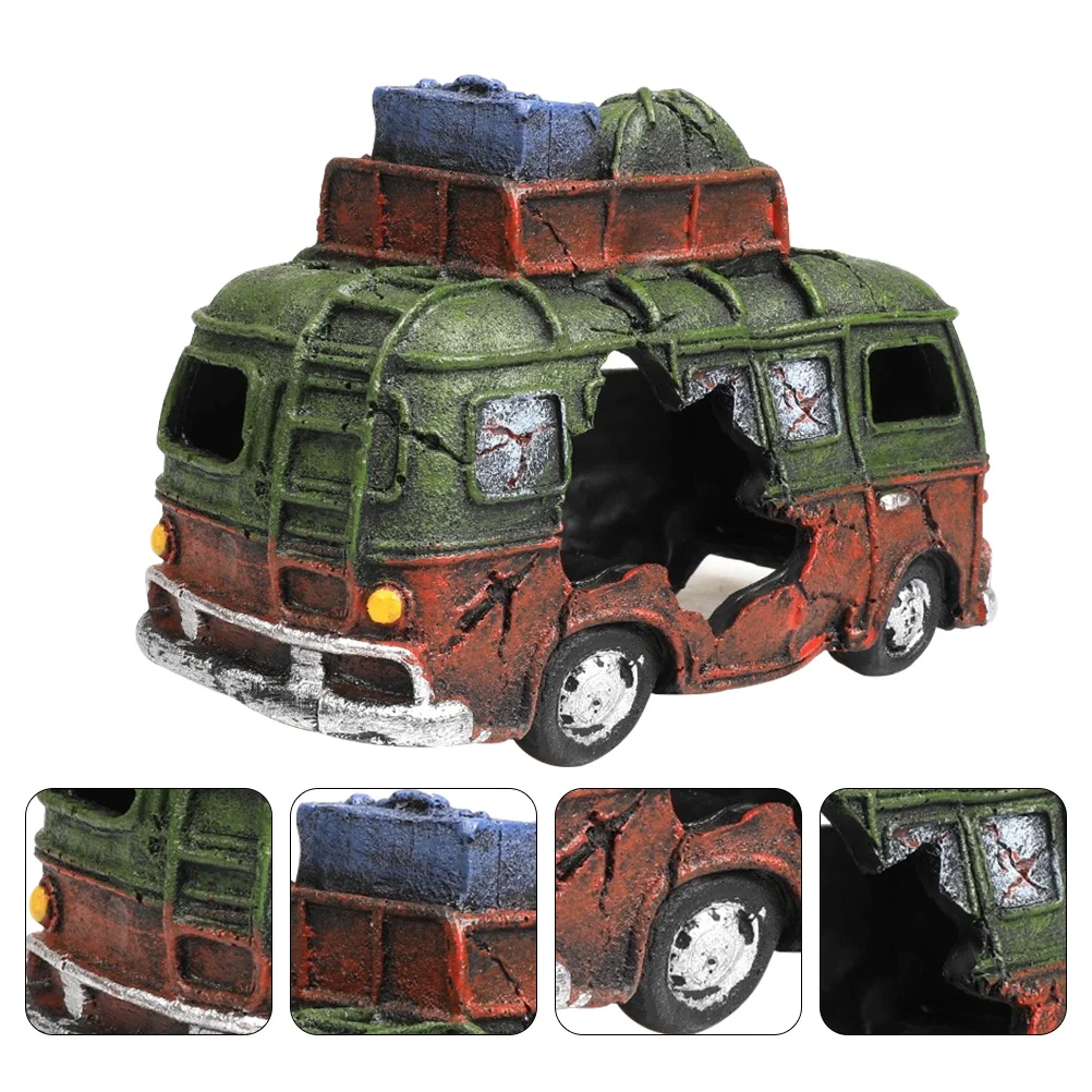 

Tank Aquarium Decoration Ornament Decor Landscape Cave Shrimp Decorations Car Hideout Bubbler Craft Sunken Landscaping Resin