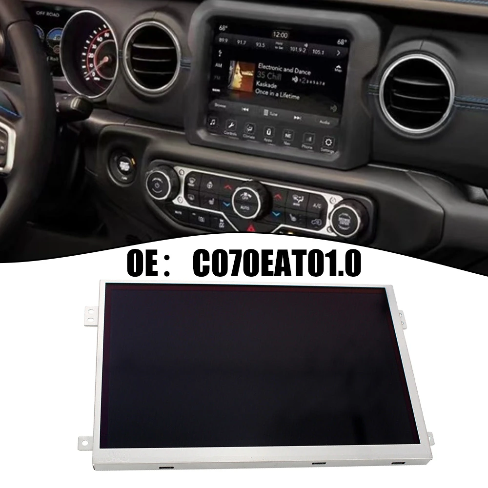 

1pc 7inch LCD Display W/Touch Screen Silver Tone+Black Fit VP2 Radios For Jeep For Dodge For Ram 2018-2021 Direct Replacement