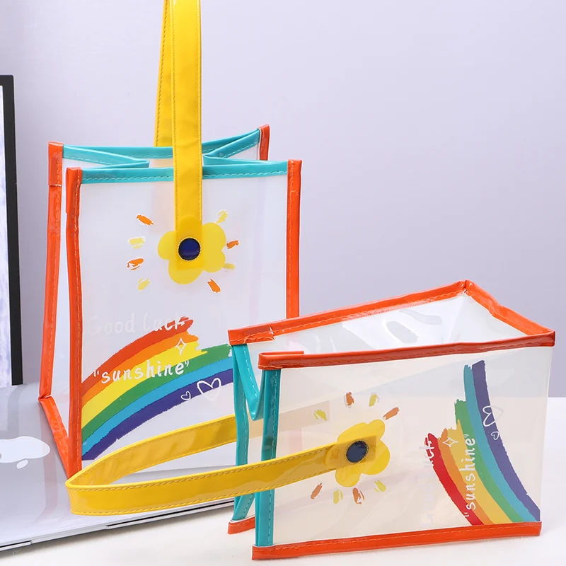 Прозрачная вместительная сумка женская водонепроницаемая ПВХ пластиковые