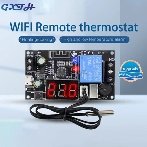 Дистанционный Wi-Fi термостат, высокоточный модуль контроля температуры, охлаждение и нагрев, приложение для сбора температуры, сигнал высокой температуры