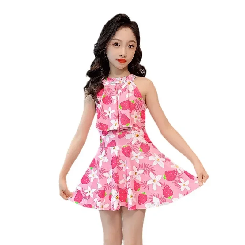 Купальник для девочек 2024 консервативные шорты материал из полиэстера подходит