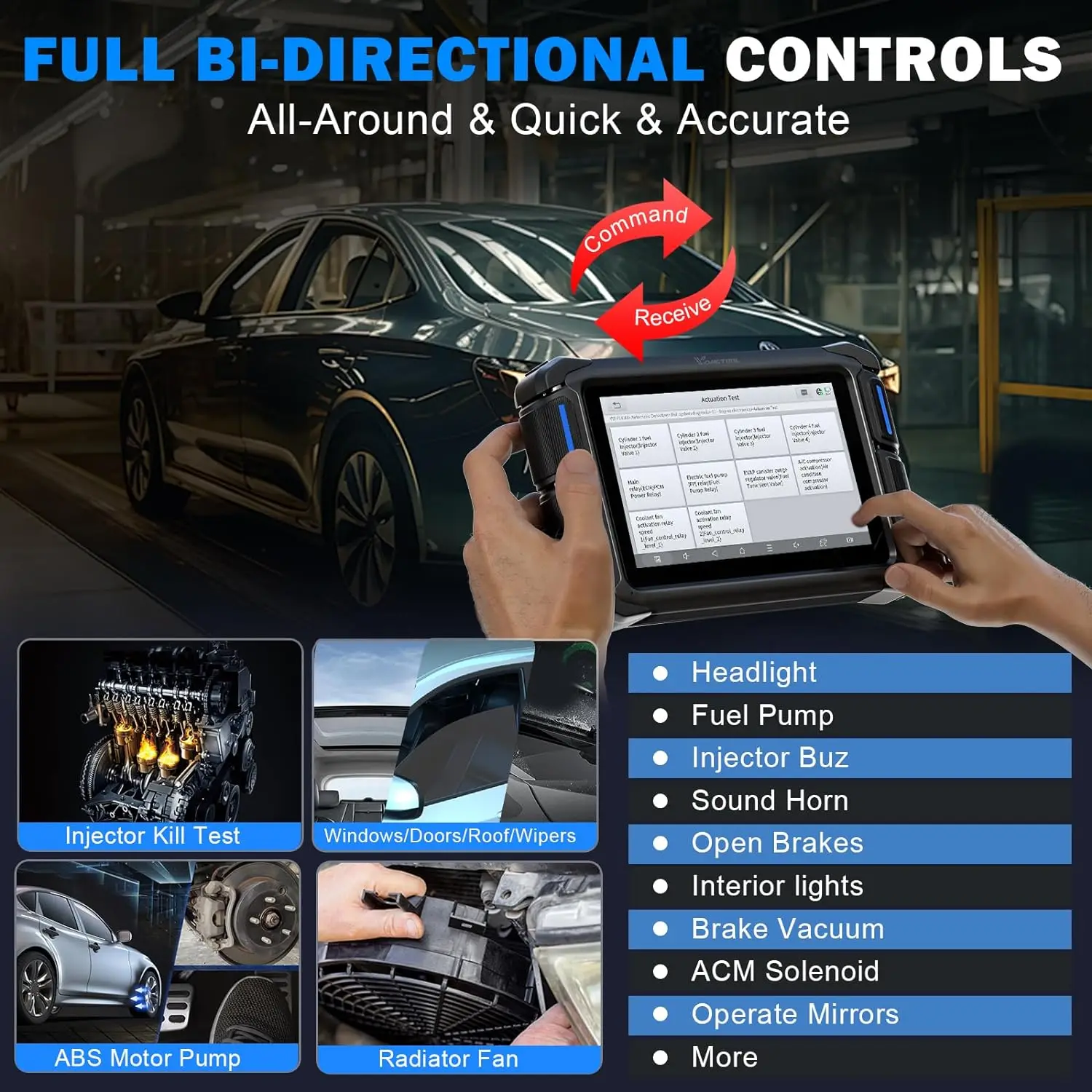 Автосканер VDIAGTOOL VD70 OBD2 для диагностики автомобилей, программирования ЭБУ, с 39+ функциями сброса, поддержкой DOIP, программатор ключей FCA. (art.: 3920d960c8873) - 3920d960c8873