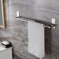 stainless steel self adhesive single towel bar rail kitchen bathroom lavatory towel holder towel rack bathroom accessories