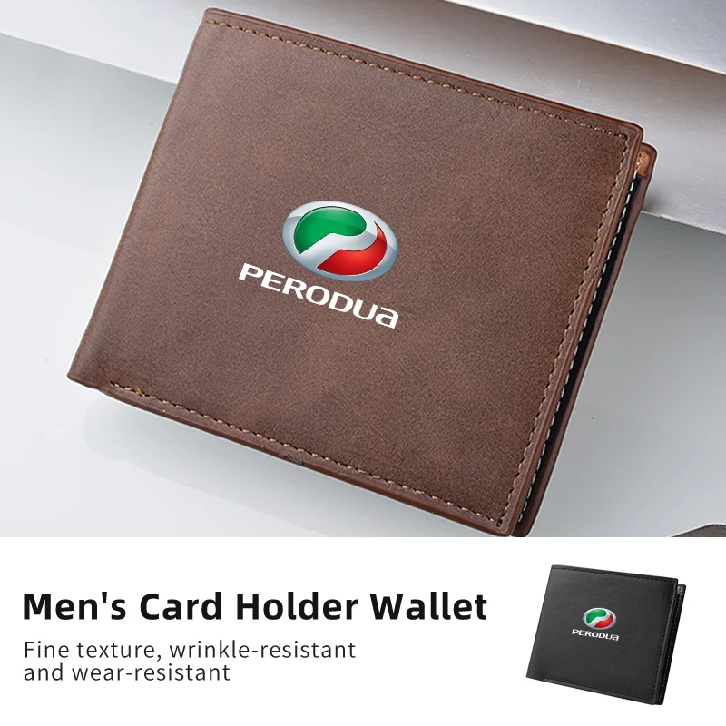 Кожаный деловой кошелек с логотипом автомобиля мужской для монет Perodua Kanchil Kenbala