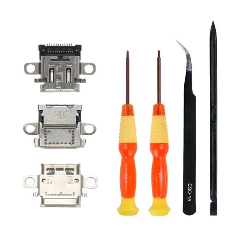 

For NS Lite OLED Gaming Console Charging Port with Screwdriver and Tweezer P9JB
