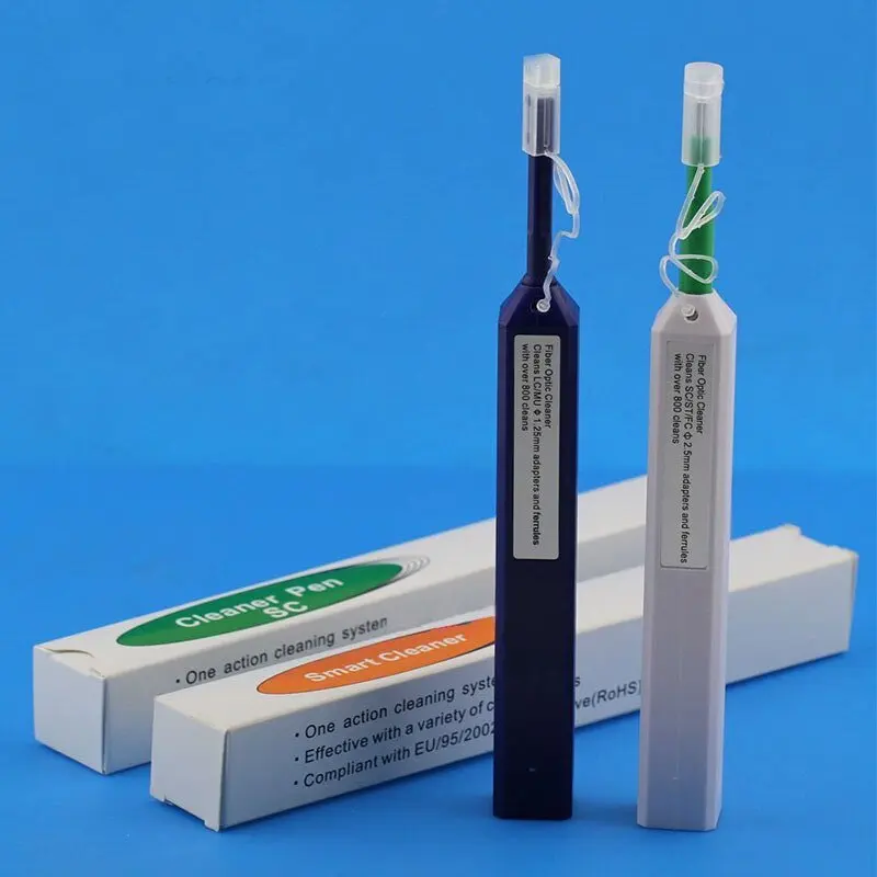 2PCS SC FC ST  LC MU One Click Cleaner 2.5mm 1.25mm Fiber Optic Cleaner Cleaning Pen Tool 2 in 1