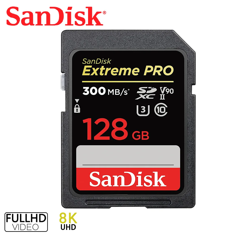 SanDisk 4K SD Card 8K V90 UHS II 32GB 64GB 128GB Extreme Pro 300mb/s U3 Class10 High Speed Memory SD Card Flash Free Shipping