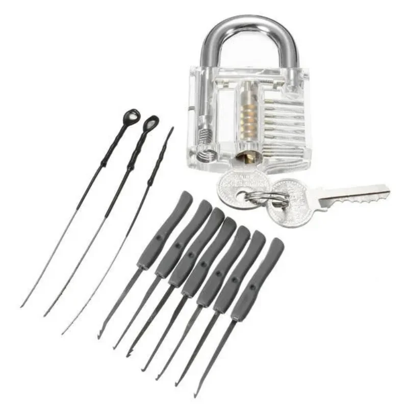 

10pcs Lock Pick Set with Practice Lock for Begginners
