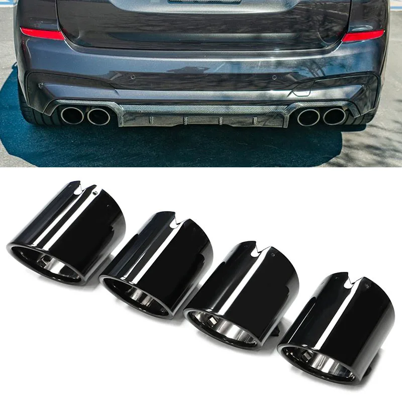 Фото 4 шт./лот накладка на наконечник выхлопной трубы для BMW F97 X3M F98 X4M F95 X5M F96 X6M, сменный глушитель выхлопной трубы для соревнований №1