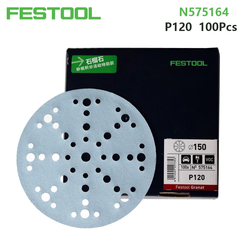 Шлифовальные диски FESTOOL абразивный лист гранат диаметр 6 дюймов (150 мм) P60 P80 P120 P180