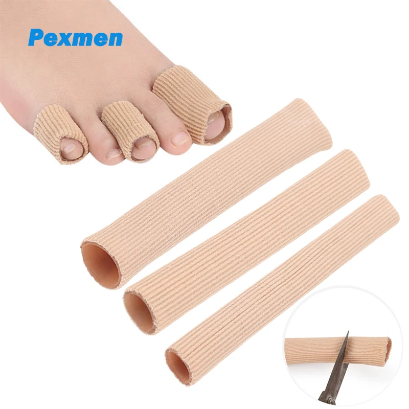 

Pexmen 1/2Pcs Toe Tubes Sleeves Cushions Fabric Gel Lining Finger Toe Separator Protectors for Bunion Callus Corn and Blisters