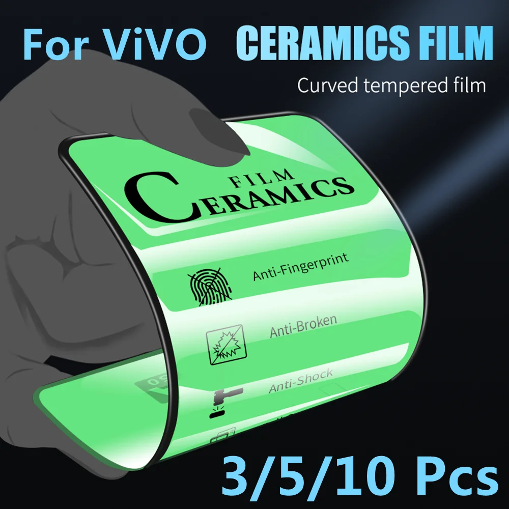 3/5/10Pcs Full Cover Ceramic Film For For ViVO S12 X50 Pro Nex 3 3S IQOO 5 8 9 Pro HD Soft Screen Protector Not Glass