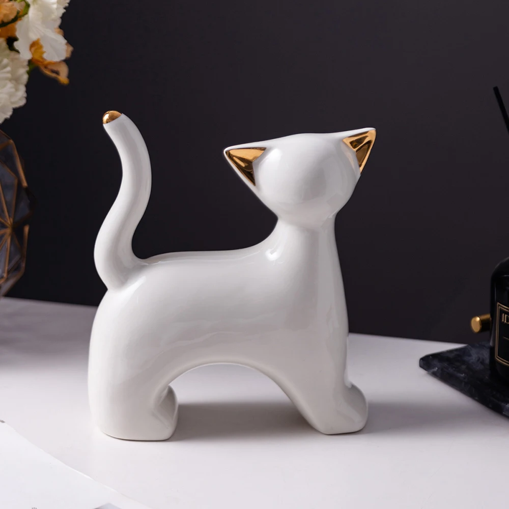 Минималистичные белые фотообои керамические фигурки животных современные