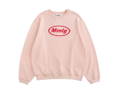 

A Ladies trendy brand blouse and velvet hooded loose pink round neck autumn and winter couples