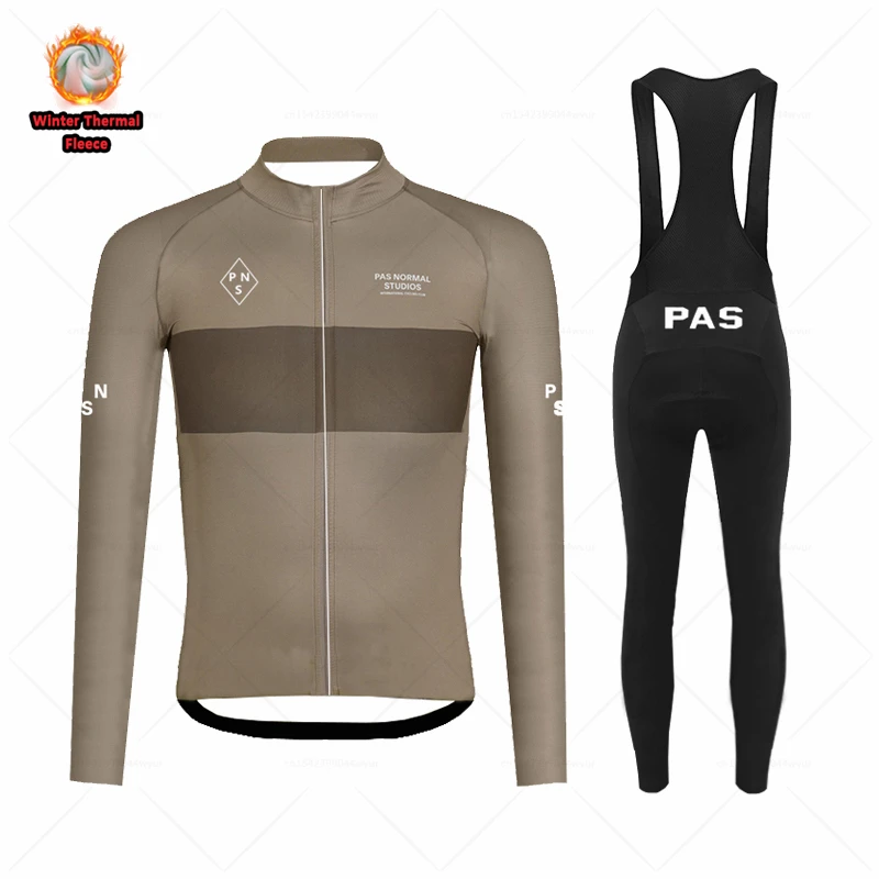 2022 Pas normal studios Winter Cycling jersey set Long Sleeves MTB Bike uniform PNS Thermal Fleece Cycling clothes Ropa Ciclismo