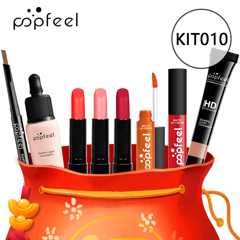 8Pcs Cosmetic Kit All In One Lip Gloss Makeup Concealer Eyebrow Pencil Make Up Set Students New Beginners Full Set Make Up