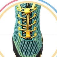 1pair shoelaces lazy lace colored dots round elastic plastic lock hiking sports no tie shoelace adult children shoe accessories