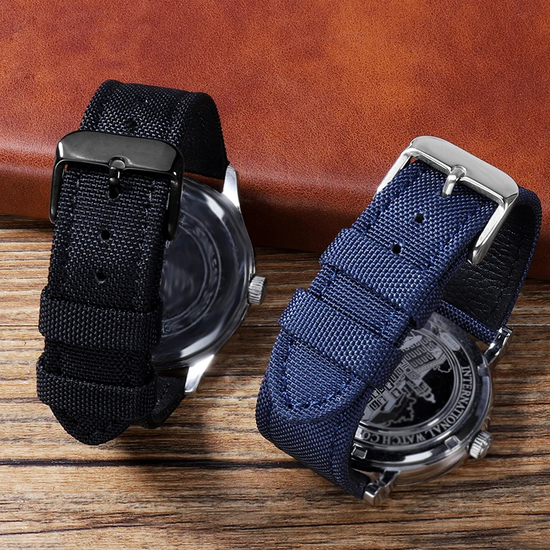 Ремешок нейлоновый для Tissot T116 мужской спортивный брезентовый черный браслет