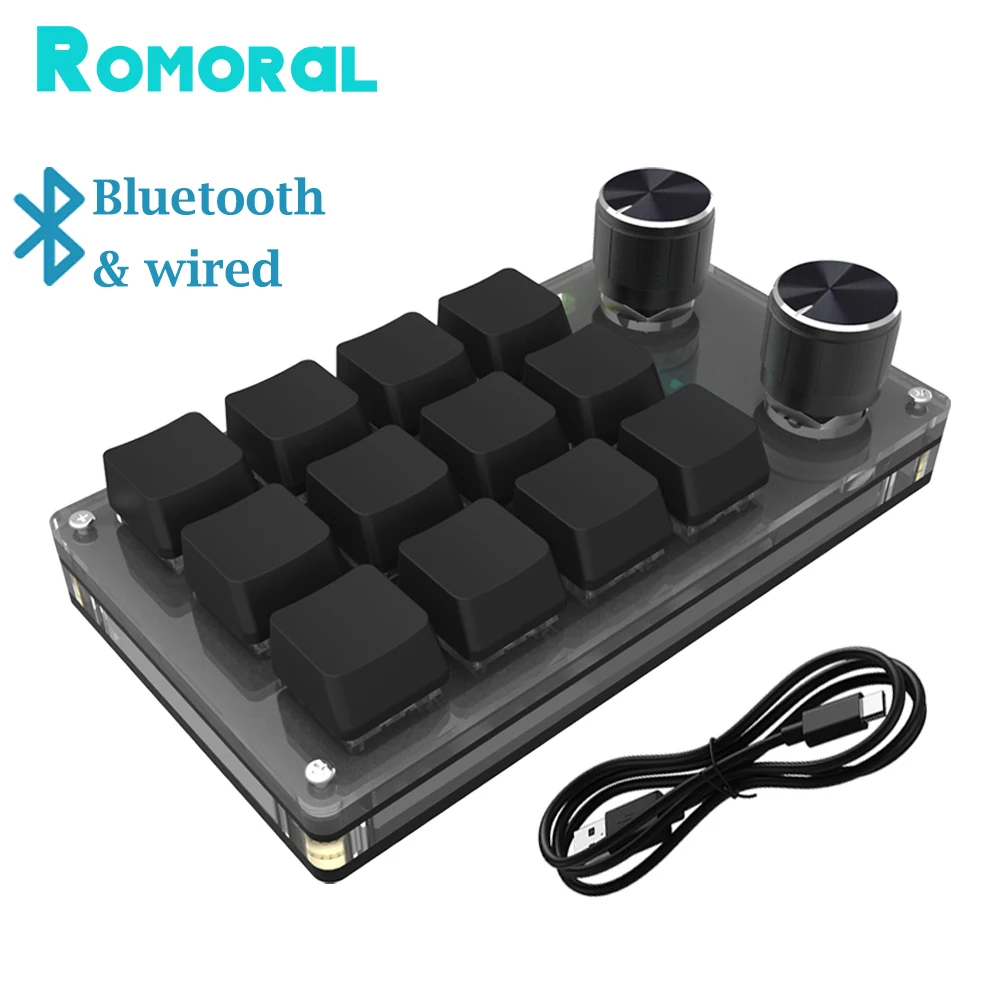 Клавиатура для макросъемки на заказ Bluetooth клавиша 12/9/6 2 ручки механическая