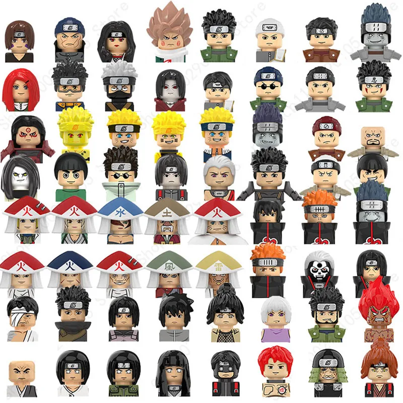 Mini figurines de dessin animé Naruto  jouets en briques de construction  64 styles  KDL801  KDL811