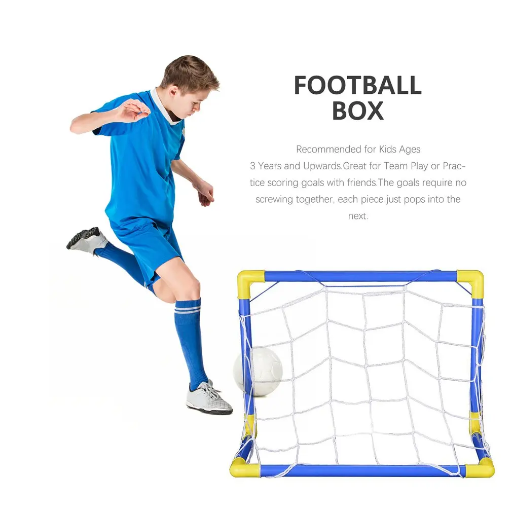 

Folding Mini Football Soccer Goal Post Net Set with Pump Kids Sport Indoor Outdoor Games Toys Child Birthday Gift Plastic