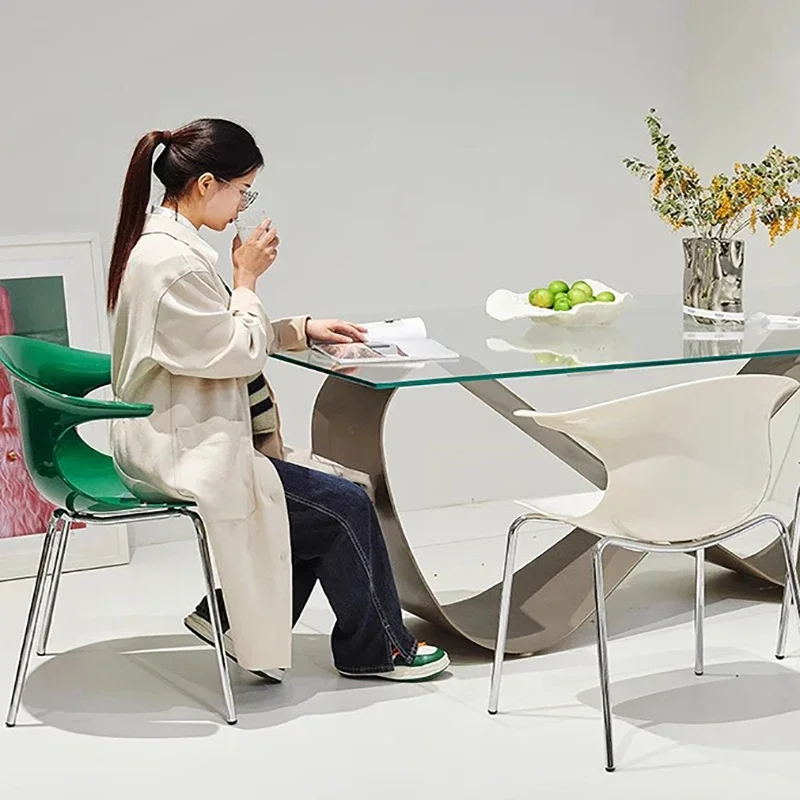 Мобильные столовые акцентные пластиковые стулья игровой обеденный уголок