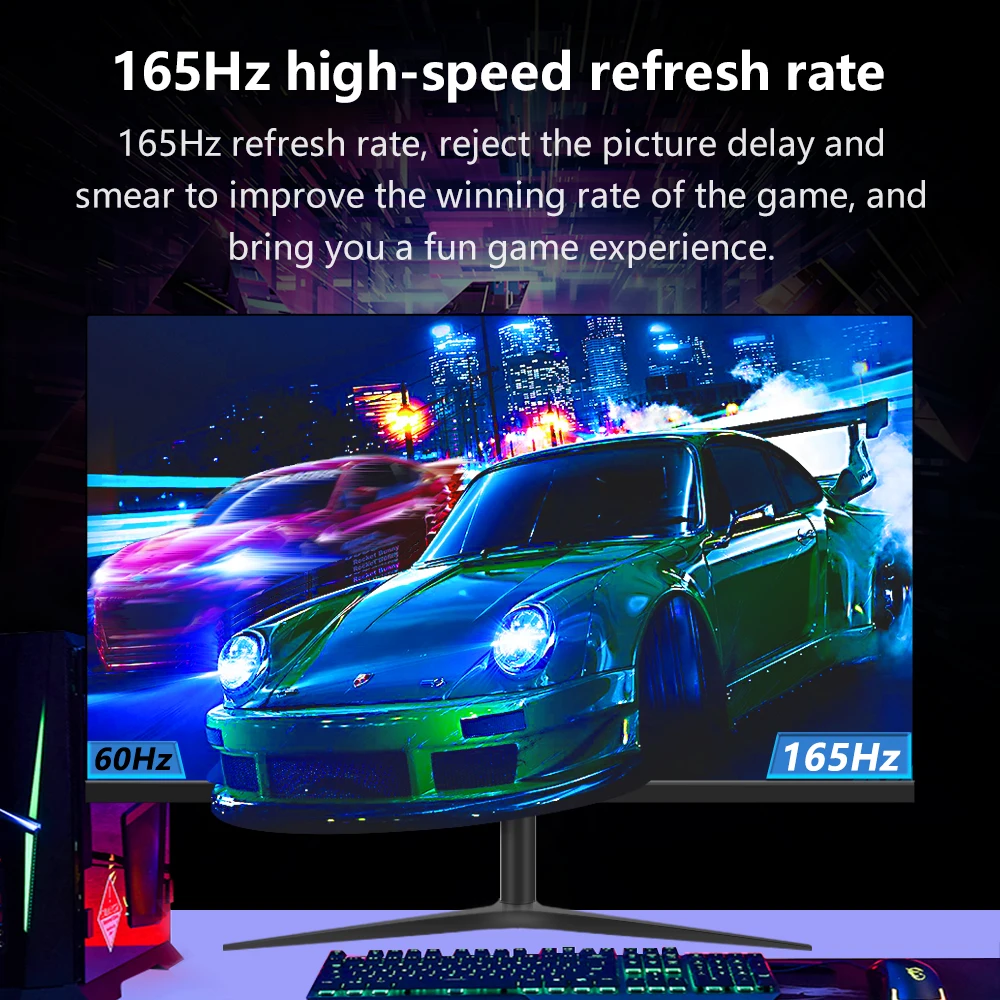 MUCAI 27 Inch Gaming Monitor 144Hz LCD Display HD 165Hz PC IPS Desktop Computer Screen Flat Panel HDMI-Compatible and DP images - 6