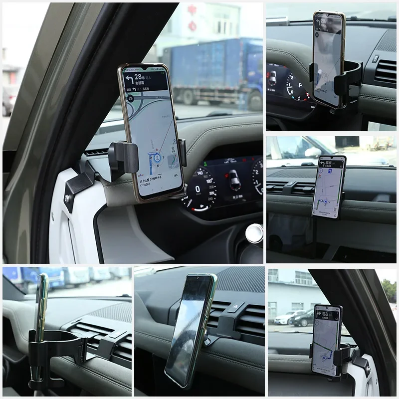 Для Land Rover Defender 90110 2020-2024 черный автомобильный магнитный держатель для телефона