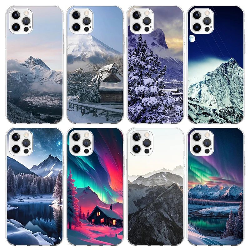 Чехол для телефона Landscape Winter Light Snow Apple iPhone 16 15 14 Plus 13 12 Mini 11 Pro Max X XR XS 7 + 7G 8G SE 2020