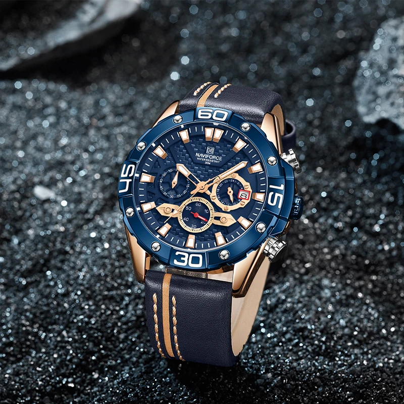 Часы NAVIFORCE Мужские кварцевые с хронографом модные деловые спортивные