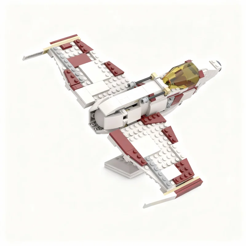 Фото Набор из 728 деталей MOC: Модель звездолета E-Wing Shin Hati S Starfighter для сборки, конструктор, архитектурные блоки, идея для рождественского подарка детям №3