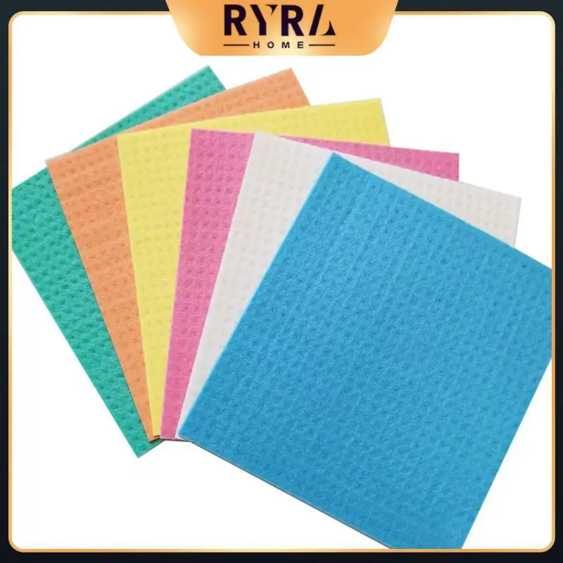 

French Wood Pulp Cotton Rag Absorbent Polychromatic Kitchen Dish Towels Washable Reusable Kitchen Cleaning Cloth Baijie Cloth