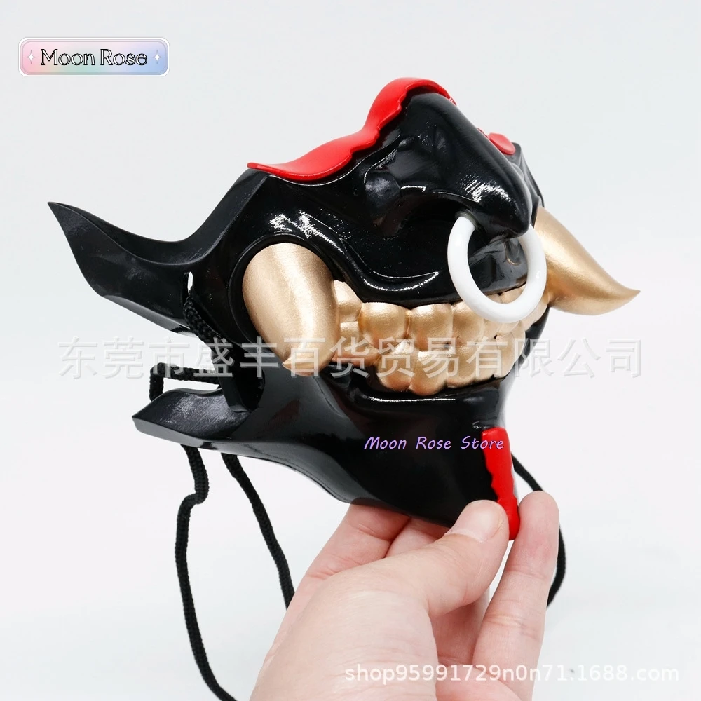 Раху аниме косплей реквизит маска черный длинный парик с прямыми волосами