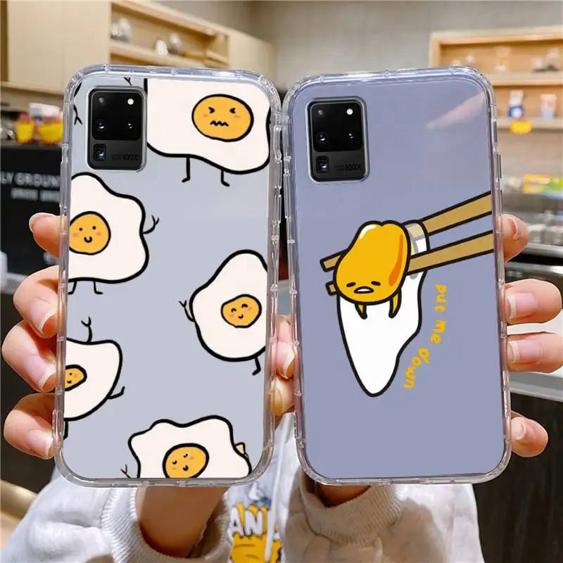 

Cute Lovely Lazy Egg Phone Case For Samsung Galaxy S10 S10e A70 Edge S22 S23 Plus Ultra Note10 Transparent Cove