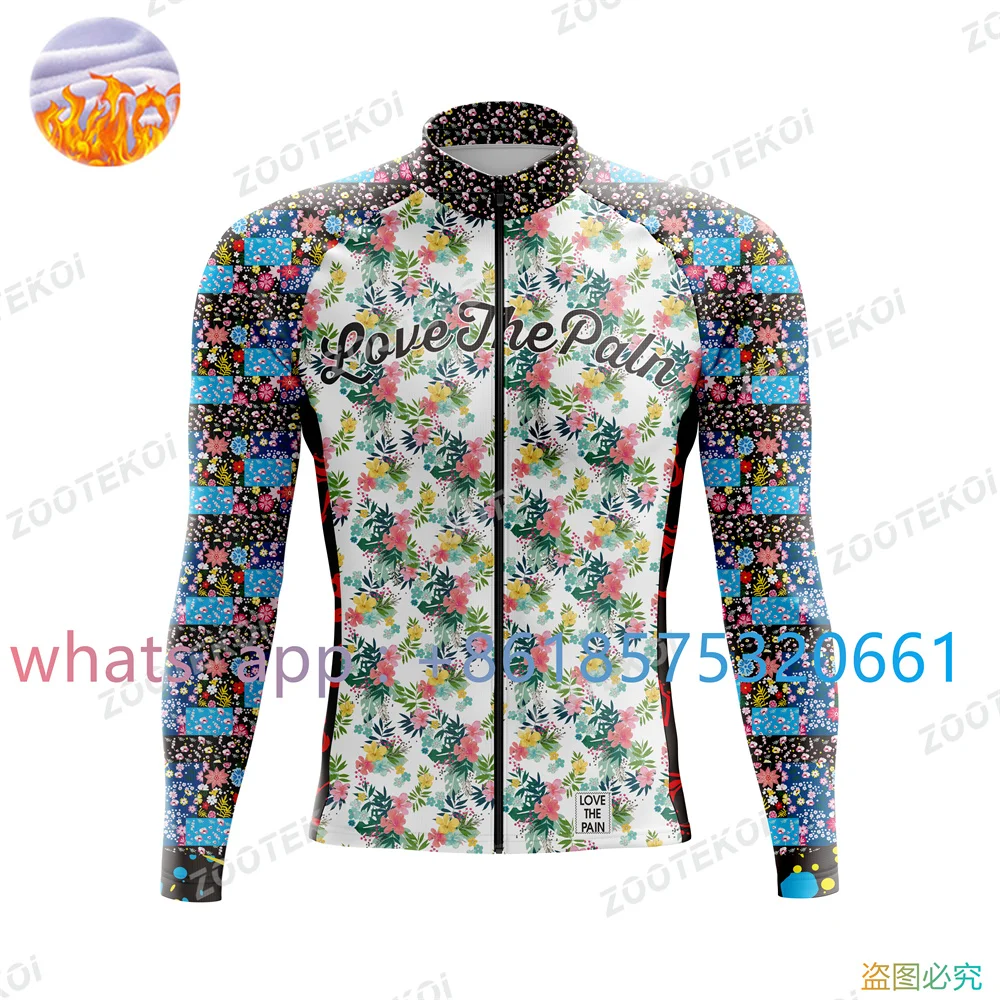 

Love The Pain Winter Fleece Coat Men Cycling Jersey Mountian Bicycle Clothes Ropa Ciclismo Racing Bike Clothing Mtb Clothing