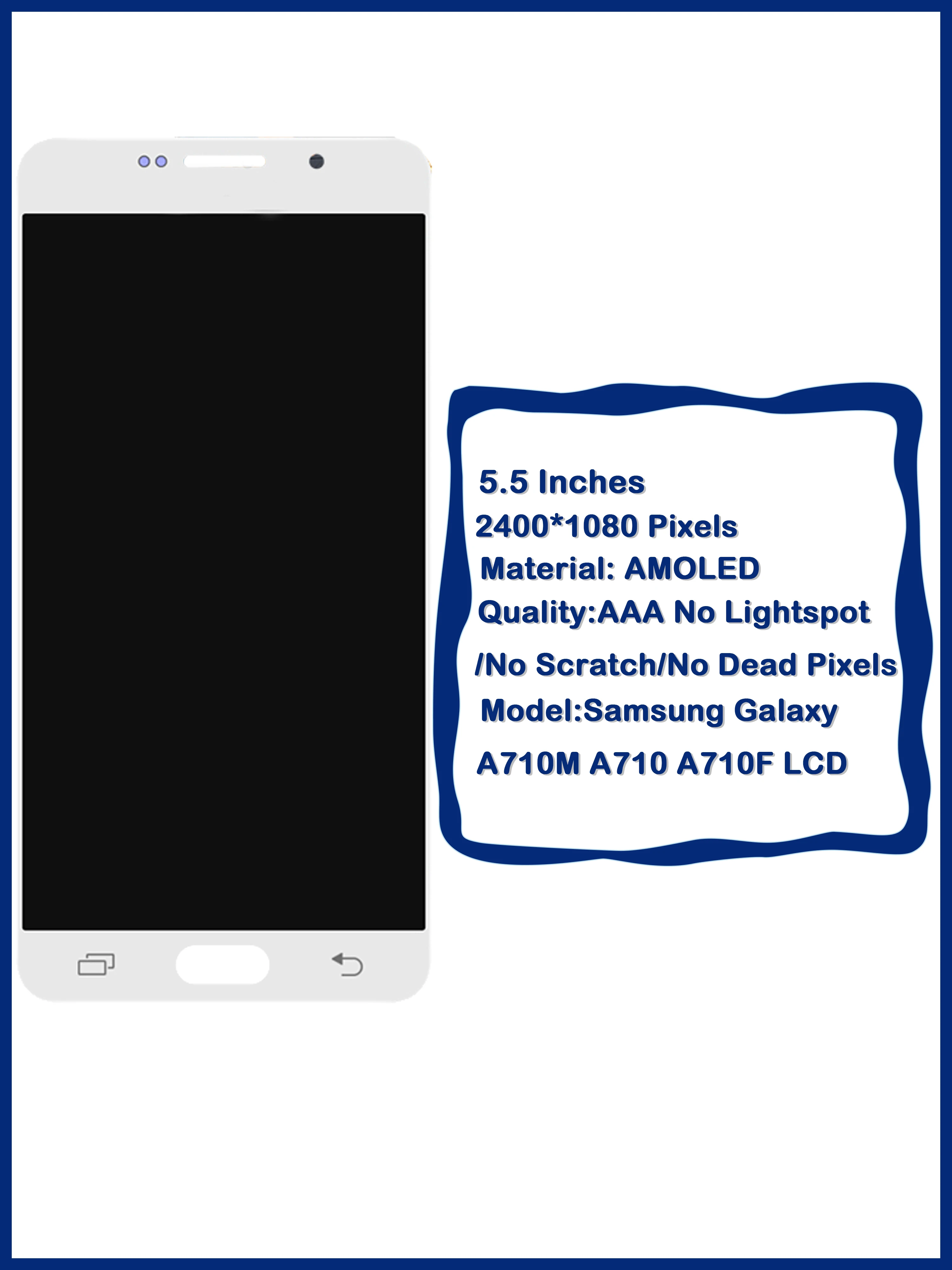 ЖК-дисплей 5 дюйма Super AMOLED для Samsung Galaxy A710 сенсорный экран дигитайзер запасные