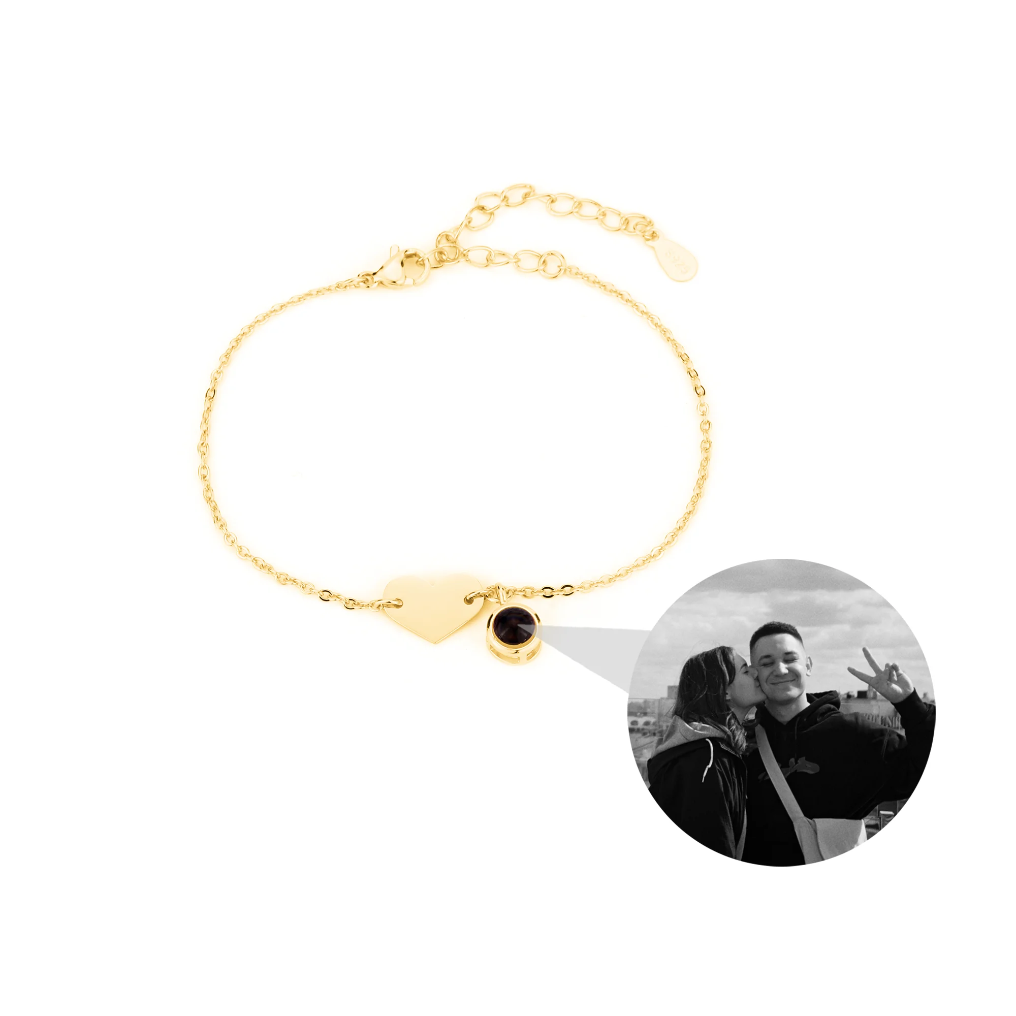 Customized Projection Bracelet,Personalized love Bracelet Picture,Adjustable Length,  Couples/Friend/Family Anniversary Picture
