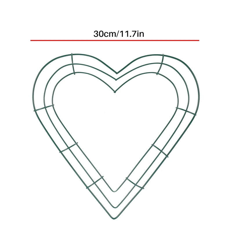 3 упаковки металлический венок в форме сердца 12-дюймовый проволочный рамка для