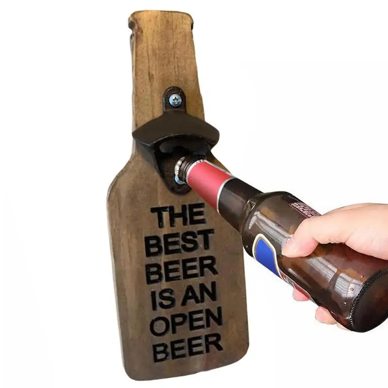 

Bottle Openers Bartender Bottle Opener Bottle Opener Wall Wood Style Flat Panel Wood Camping Accessories Beer Gift For Camper