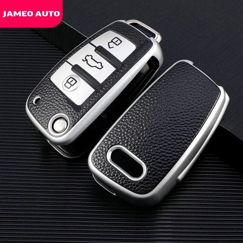 

TPU+Leather 3 Buttons Car Key Case Cover for Audi C6 R8 A1 A3 Q3 A4 A5 Q5 A6 A7 S6 B6 B7 B8 8P 8V 8L TT RS Sline Accessories