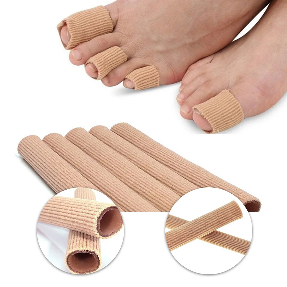 

2 pcs Toe and Finger Caps Cuttable Ribbed Knit Adjustable Gel Lined Finger Cover for Outdoor