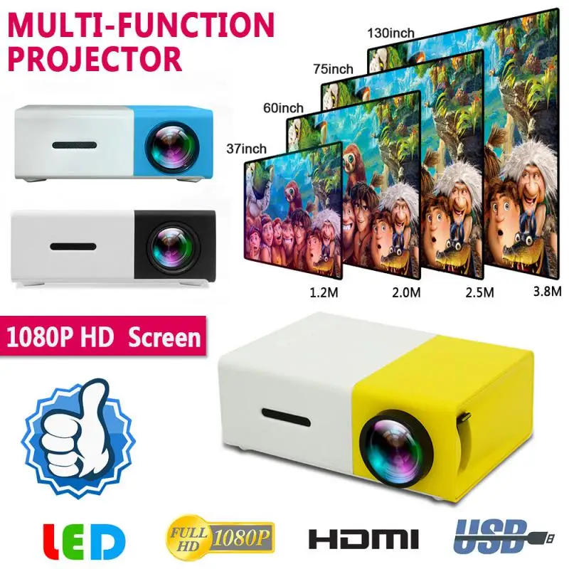 

Full Hd Set Top Box Cute Home Theater Yg300 Mini Projector Lightweight Audio Device Supported Hd/m Usb Av Tf 1080p