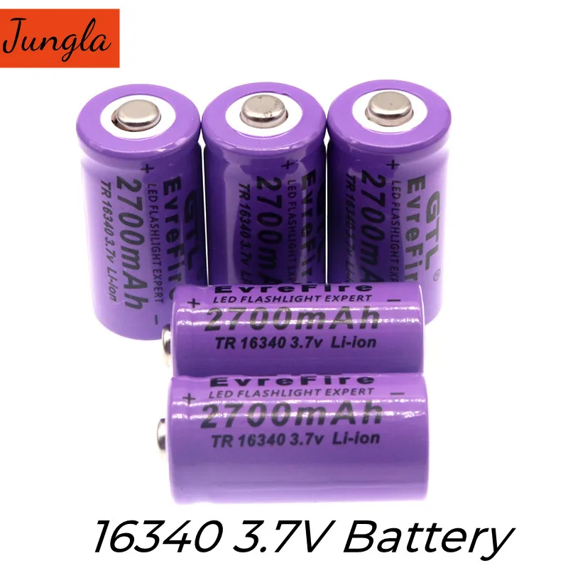 

100% New 2700mAh Rechargeable Li-ion 16340 Battery UniversALBC LED Flashlight Expert 2700mAh LS 16340 3.7V Li-ion Purple Color