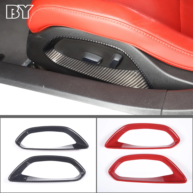 

ABS Carbon Fiber Car Seat Adjustment Switch Frame Cover Trim Stickers For Chevrolet Corvette C8 2020-2023 Auto Accessories